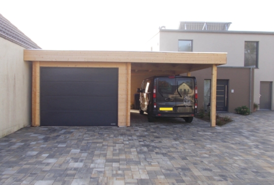 cosmos-grandcasa-carport-holzkonstruktion-construction en bois-flachdach-toit plat