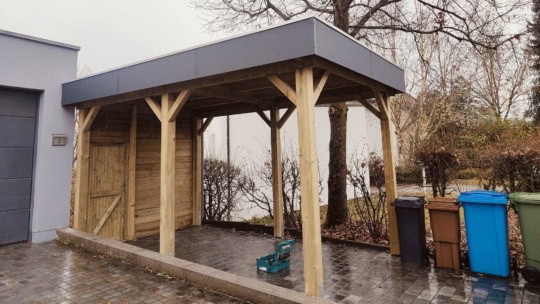 cosmos-grandcasa-carport-holzkonstruktion-construction en bois-flachdach-toit plat